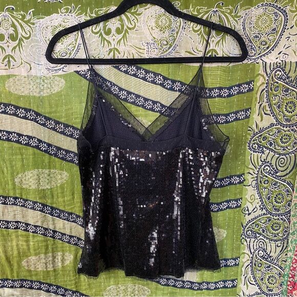 Free People Intimately Black Sassy Sequined Tank Top Size Small - Picture 9 of 14